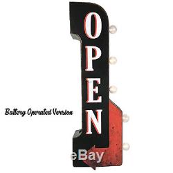 OPEN Plug-In or Battery Double Sided Enter Entrance Metal Marquee Light Up Sign