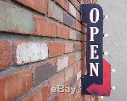 OPEN Plug-In or Battery Double Sided Enter Entrance Metal Marquee Light Up Sign