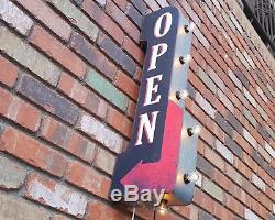 OPEN Plug-In or Battery Double Sided Enter Entrance Metal Marquee Light Up Sign