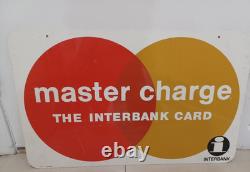 ORG Double-Sided Master Charge The Interbank Card Metal Sign Los Angeles JRRG2