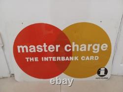 ORG Double-Sided Master Charge The Interbank Card Metal Sign Los Angeles JRRG2