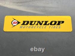 ORIGINAL VINTAGE DUNLOP TIRES LARGE METAL DEALER SIGN 4' x 1