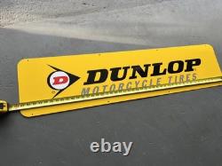 ORIGINAL VINTAGE DUNLOP TIRES LARGE METAL DEALER SIGN 4' x 1