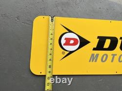ORIGINAL VINTAGE DUNLOP TIRES LARGE METAL DEALER SIGN 4' x 1