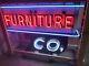 Original Vintage Furniture Co. 3 Color Neon Sign Double Sided Porcelain Old Wow
