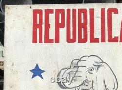 ORIGINAL Vintage REPUBLICAN HEADQUARTERS Double Sided Painted Wood Sign Politics