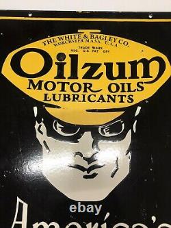 Oilzum Motor Oil 28x20 Double Sided Porcelain Enamel Sign