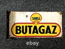 Old Advertising Double-sided Sign Shell Butangaz
