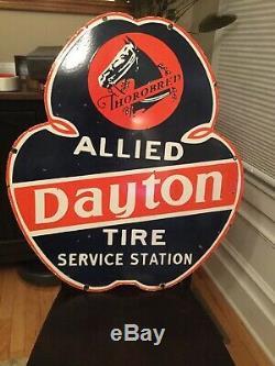 Old Dayton Tire Double Sided Porcelain Sign