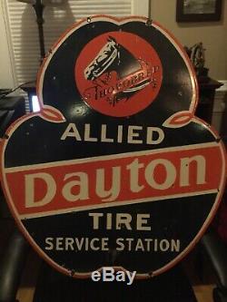 Old Dayton Tire Double Sided Porcelain Sign