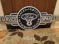 Old Ford Dealer Service Double Sided Porcelain Sign