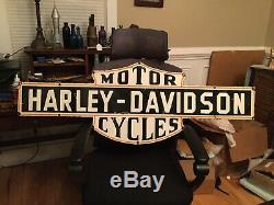 Old Harley Double Sided Porcelain Sign 50