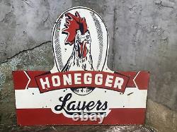 Old Honegger Egg Farm Double Sided Porcelain Sign