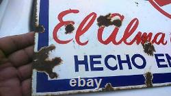 Old Mexican car battery LTH enameled advertising sign of double-sided