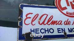Old Mexican car battery LTH enameled advertising sign of double-sided