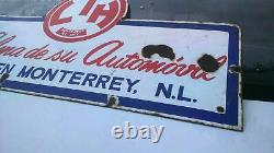 Old Mexican car battery LTH enameled advertising sign of double-sided