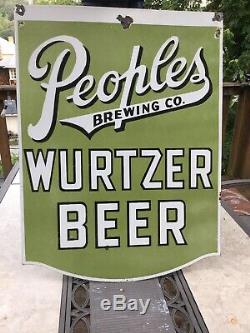 Old Peoples Wurtzer Beer Double Sided Porcelain Sign