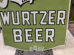 Old Peoples Wurtzer Beer Double Sided Porcelain Sign