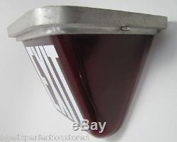 Old Ruby Red Thick Glass Lighted EXIT Sign Double Sided Bevel ceiling mount lamp