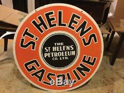Old St. Helens Gasoline Double Sided Porcelain Sign 30