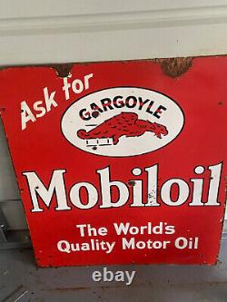 Old vintage mobile oil sign Double sided
