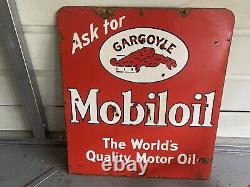 Old vintage mobile oil sign Double sided