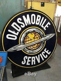 Oldsmobile Service 60 DSP Double Sided Porcelain Sign