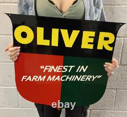 Oliver Double Sided Die Cut Metal Sign Service Sales Dealer Auto Parts Gas Oil
