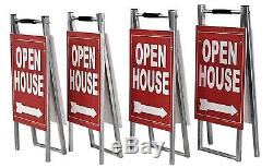 Open House Yard Sign Kit 4 Metal 12x18 A-frames & 4 Double Sided Signs 12x18