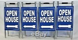 Open House Yard Sign Kit 4 Metal 12x28 A Frame 4 Double Sided Signs 12x18