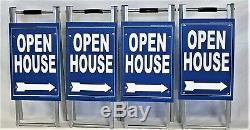 Open House Yard Sign Kit 4 Metal 12x28 A Frame 4 Double Sided Signs 12x18