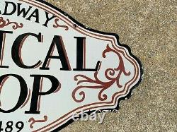 Optical Shop Heavy, Double Sided Porcelain (2 Piece) Sign, Nice Condition