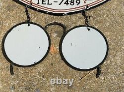 Optical Shop Heavy, Double Sided Porcelain (2 Piece) Sign, Nice Condition