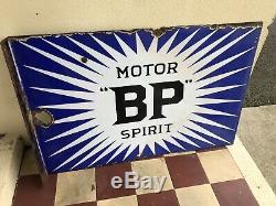 Original 1926 BP Motor Spirit Enamel Garage Sign Double Sided Burton London