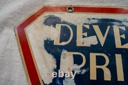 Original 1930s Kodak Verichrome film porcelain enamel double sided sign 17x17