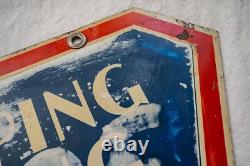 Original 1930s Kodak Verichrome film porcelain enamel double sided sign 17x17