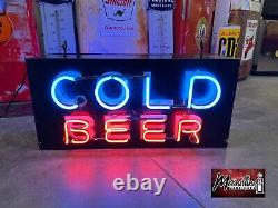 Original 1940's Motel Bar COLD BEER Double Sided Neon Sign