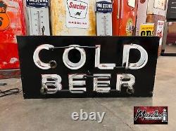 Original 1940's Motel Bar COLD BEER Double Sided Neon Sign