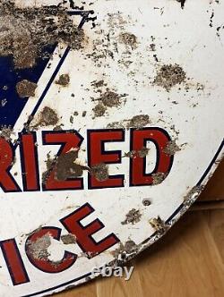 Original 1940s 42 HUDSON TERRAPLANE Round Double Sided Porcelain Service Sign