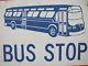 Original 1950s Bus Stop Sign Double Sided Metal No Standing Old Retired Street
