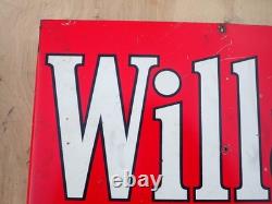 Original 1955 Willard Batteries Double Sided Flange Sign 20 x 14 A-M Sign Co