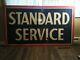 Original 1958 Standard Service Double-sided Porcelain Gas Station Sign Very Nice