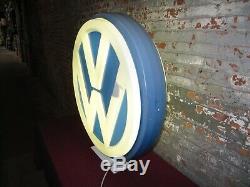 Original 1960s Volkswagen VW Lollipop Double Sided Lighted Sign