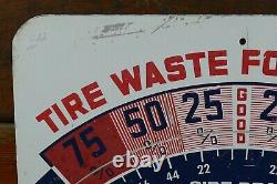 Original 1961 Bear Mfg Co Tire Waste Forecaster Alignment Test Double Sided Sign