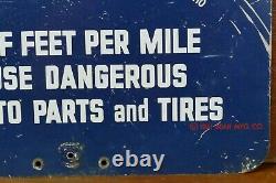 Original 1961 Bear Mfg Co Tire Waste Forecaster Alignment Test Double Sided Sign