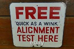 Original 1961 Bear Mfg Co Tire Waste Forecaster Alignment Test Double Sided Sign