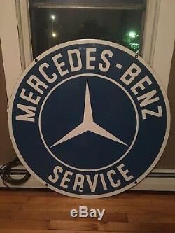 Original 42 Mercedes-Benz Service Porcelain Sign Double Sided Excellent Shape