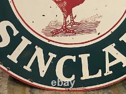 Original 48 Sinclair Oil Double Sided Porcelain Sign