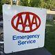 Original Aaa Emergency Service Double Sided Metal Sign 18x18 Scioto Signs Auto