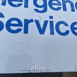Original AAA Emergency Service Double Sided Metal Sign 18x18 Scioto Signs Auto